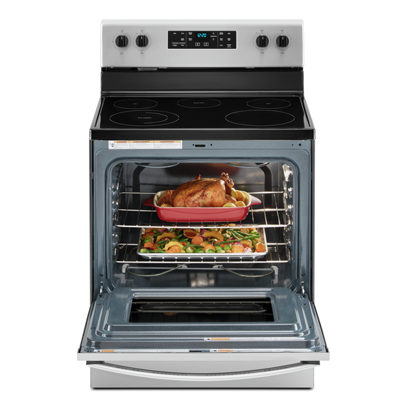 5.3 cu. ft. Whirlpool® electric range with Frozen Bake™ technology. YWFE505W0JZ