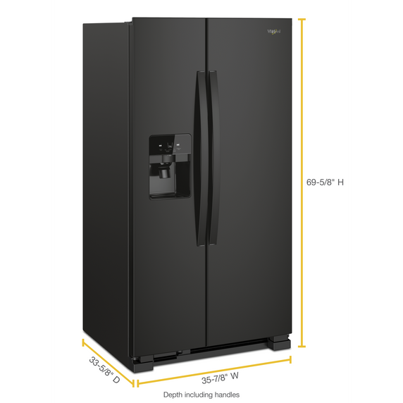 Whirlpool® 36-inch Wide Side-by-Side Refrigerator - 25 cu. ft. WRS325SDHB