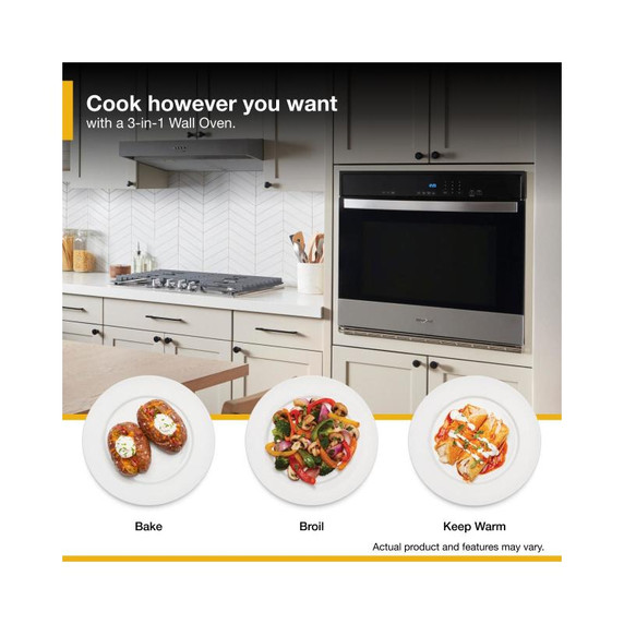 Whirlpool® 5.0 Cu. Ft. Single Self-Cleaning Wall Oven WOES3030LS Whirlpool® 5.0 Cu. Ft. Single Self-Cleaning Wall Oven WOES3030LS