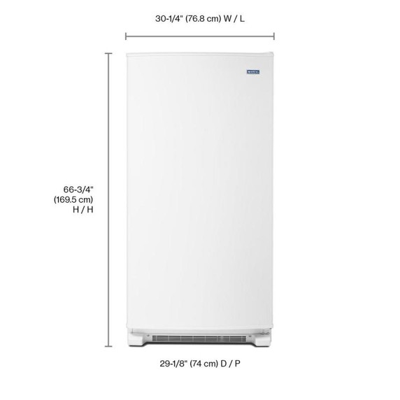 Maytag® 18 cu. ft. Frost Free Upright Freezer with LED Lighting MZF34X18FW