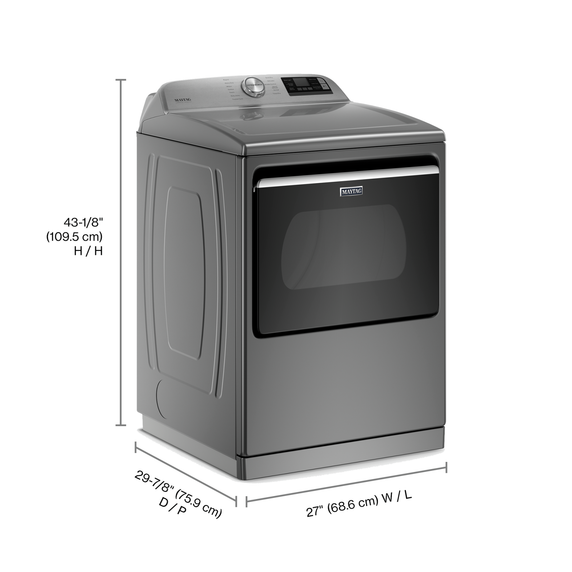 Maytag® Smart Top Load Electric Dryer with Extra Power Button - 7.4 cu. ft. YMED7230HC