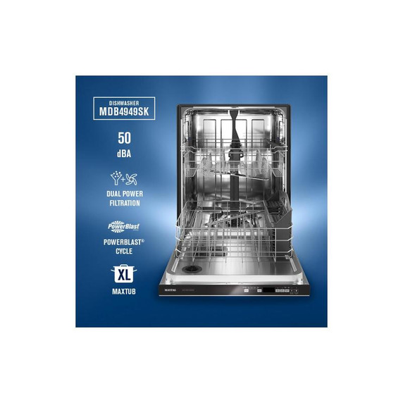 Maytag® Stainless steel tub dishwasher with Dual Power Filtration MDB4949SKB