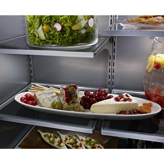 Kitchenaid® 20.9 Cu. Ft. 36" Width Built-In Stainless Bottom Mount Refrigerator with Platinum Interior Design KBBR306ESS