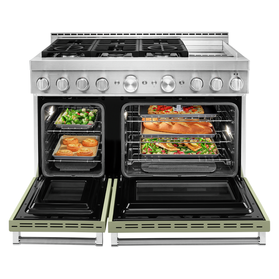 KitchenAid® 48'' Smart Commercial-Style Gas Range with Griddle KFGC558JAV