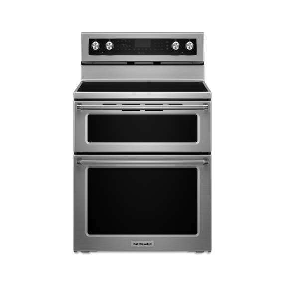 Kitchenaid® 30-Inch 5 Burner Electric Double Oven Convection Range YKFED500ESS