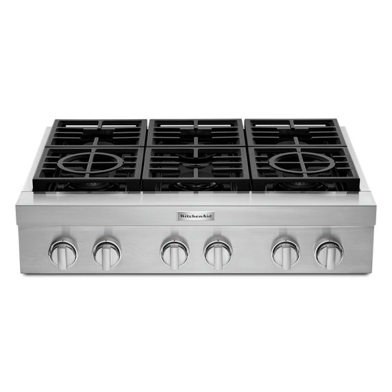 KitchenAid® 36'' 6-Burner Commercial-Style Gas Rangetop KCGC506JSS