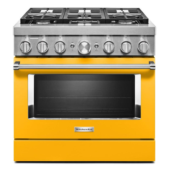 KitchenAid® 36'' Smart Commercial-Style Dual Fuel Range with 6 Burners KFDC506JYP
