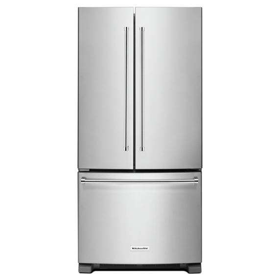 Kitchenaid® 22 Cu. Ft. 33-Inch Width Standard Depth French Door Refrigerator with Interior Dispenser KRFF302ESS