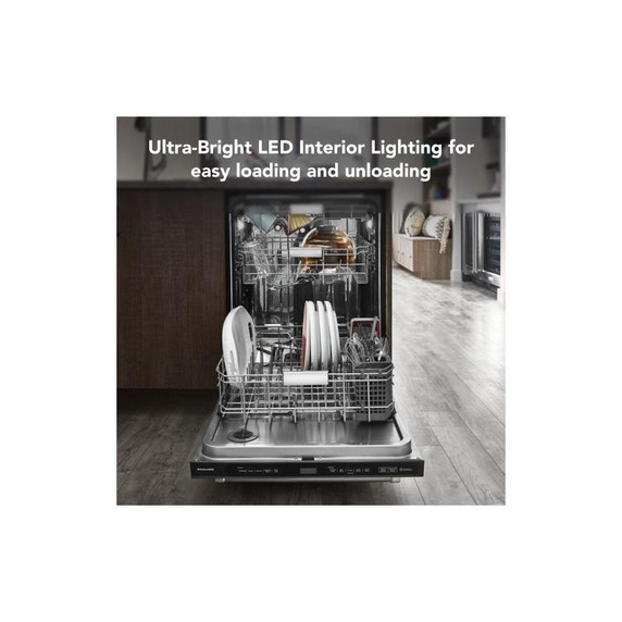 Kitchenaid® 44 dBA Dishwasher with 360° Max Jets™ Third Rack and LED Interior Lighting KDTM804KBS