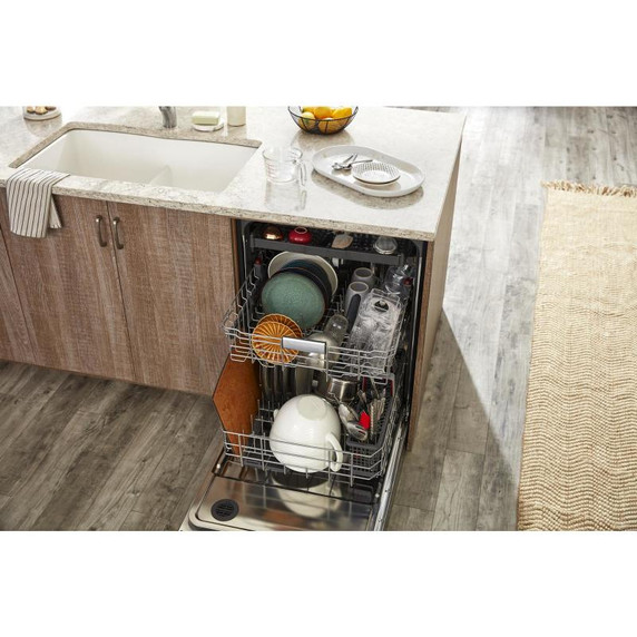 Kitchenaid® 39 dBA Dishwasher in PrintShield™ Finish with Third Level Utensil Rack KDFE204KBS