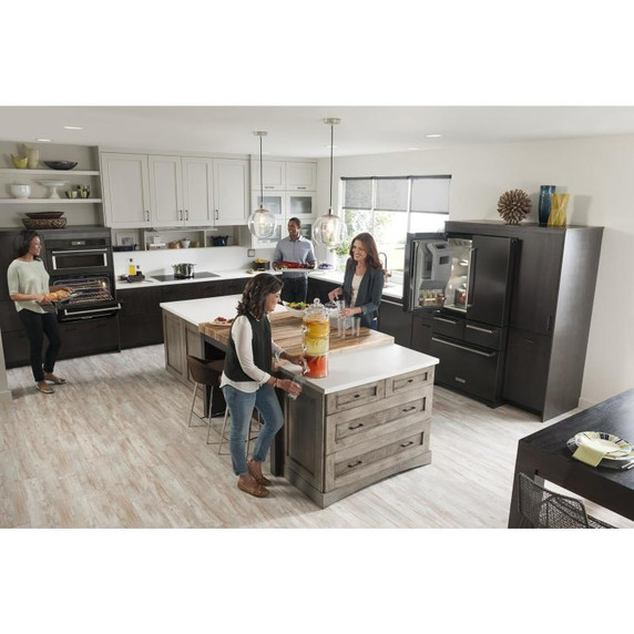 Kitchenaid® 25.8 Cu. Ft. 36" Multi-Door Freestanding Refrigerator with Platinum Interior Design and PrintShield™ Finish KRMF706EBS