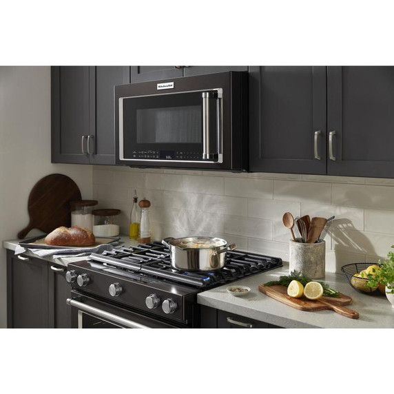 Kitchenaid® 30-Inch 5-Burner Gas Slide-In Convection Range KSGG700EBS