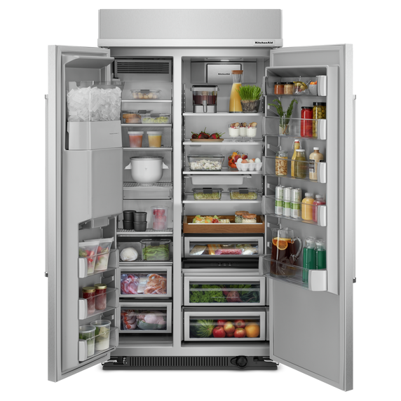 Kitchenaid® 25.1 Cu. Ft. 42 Built-In Side-by-Side Refrigerator with Ice and Water Dispenser with Stainless Steel KBSD702MSS
