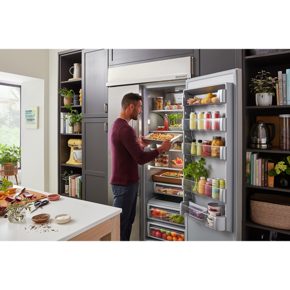 Kitchenaid® 25.1 Cu. Ft. 42 Built-In Side-by-Side Refrigerator with Ice and Water Dispenser with Stainless Steel KBSD702MSS