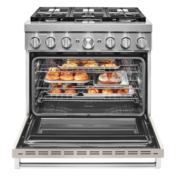 KitchenAid® 36'' Smart Commercial-Style Dual Fuel Range with 6 Burners KFDC506JMH