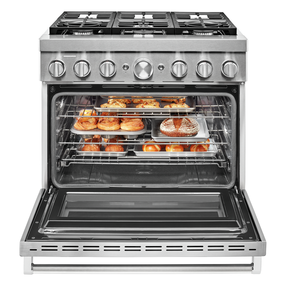 KitchenAid® 36'' Smart Commercial-Style Dual Fuel Range with 6 Burners KFDC506JSS