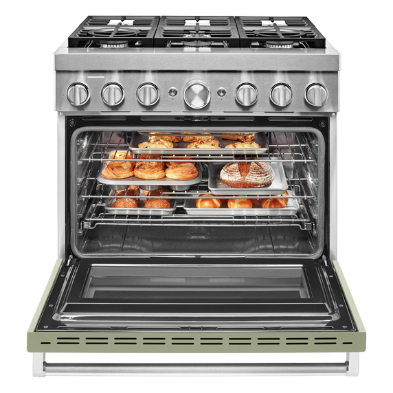 KitchenAid® 36'' Smart Commercial-Style Dual Fuel Range with 6 Burners KFDC506JAV