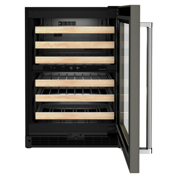 Kitchenaid® 24 Panel-Ready Undercounter Wine Cellar with Wood-Front Racks KUWR214KPA