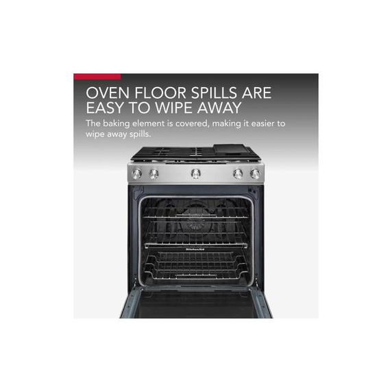 Kitchenaid® 30-Inch 5-Burner Gas Convection Front Control Range KSGG700ESS