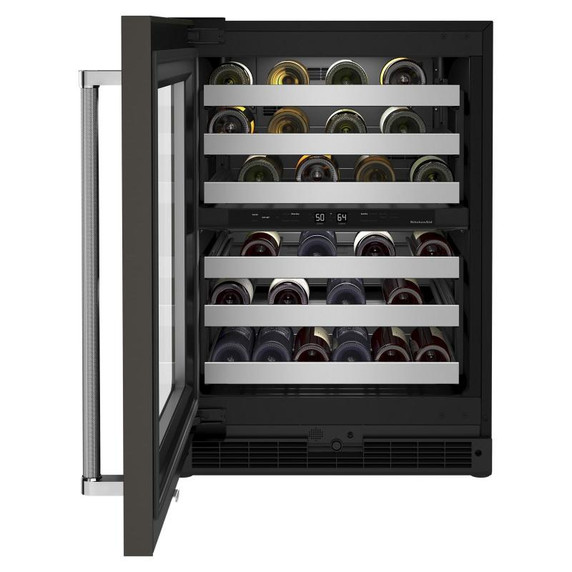 Kitchenaid® 24" Undercounter Wine Cellar with Glass Door and Metal-Front Racks KUWL314KBS Kitchenaid® 24" Undercounter Wine Cellar with Glass Door and Metal-Front Racks KUWL314KBS