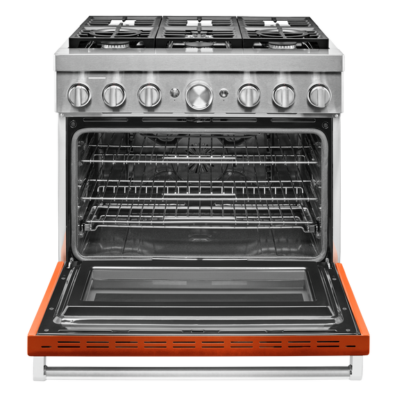 KitchenAid® 36'' Smart Commercial-Style Dual Fuel Range with 6 Burners KFDC506JSC