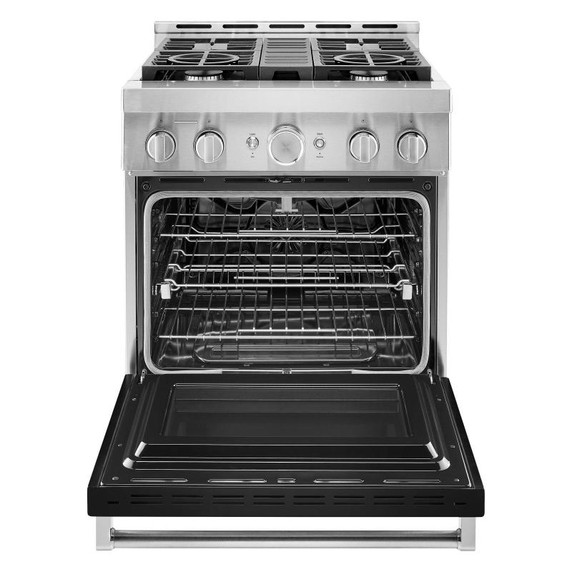 KitchenAid® 30'' Smart Commercial-Style Gas Range with 4 Burners KFGC500JBK