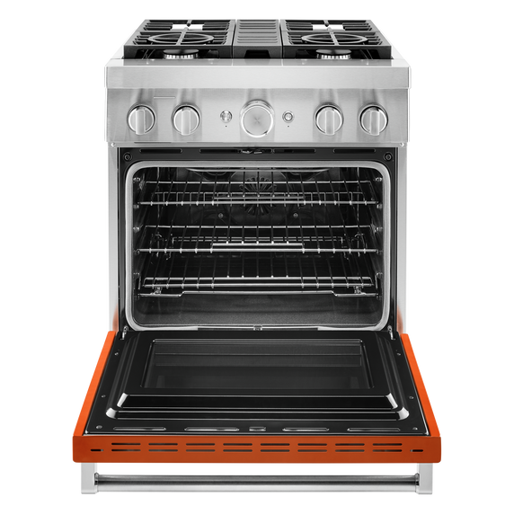 KitchenAid® 30'' Smart Commercial-Style Dual Fuel Range with 4 Burners KFDC500JSC