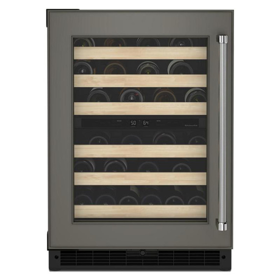 Kitchenaid® 24" Panel-Ready Undercounter Wine Cellar with Wood-Front Racks KUWL214KPA