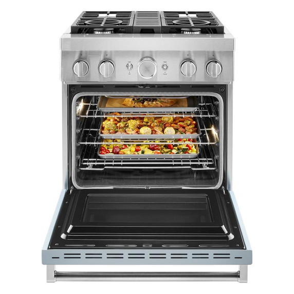 KitchenAid® 30'' Smart Commercial-Style Dual Fuel Range with 4 Burners KFDC500JMB