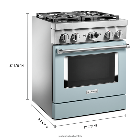 KitchenAid® 30'' Smart Commercial-Style Dual Fuel Range with 4 Burners KFDC500JMB