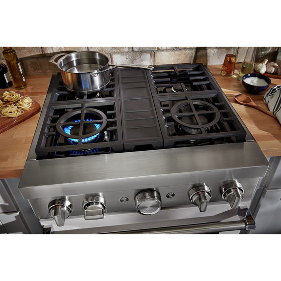 KitchenAid® 30'' Smart Commercial-Style Dual Fuel Range with 4 Burners KFDC500JMH