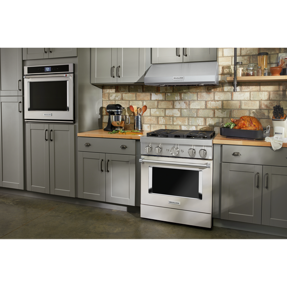 KitchenAid® 30'' Smart Commercial-Style Dual Fuel Range with 4 Burners KFDC500JMH