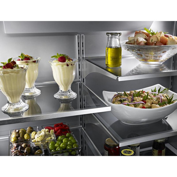 Kitchenaid® 24.2 Cu. Ft. 42" Width Built-In Stainless French Door Refrigerator with Platinum Interior Design KBFN502ESS