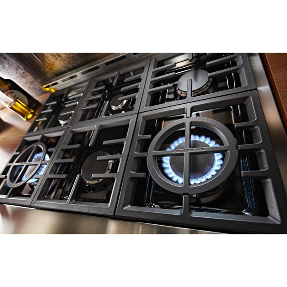 KitchenAid® 36'' Smart Commercial-Style Gas Range with 6 Burners KFGC506JAV