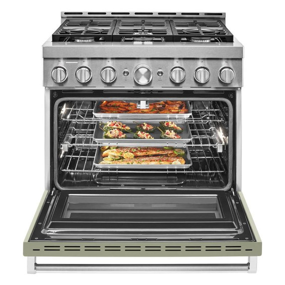 KitchenAid® 36'' Smart Commercial-Style Gas Range with 6 Burners KFGC506JAV