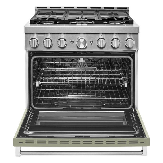 KitchenAid® 36'' Smart Commercial-Style Gas Range with 6 Burners KFGC506JAV