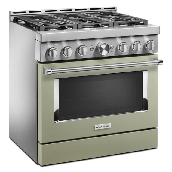 KitchenAid® 36'' Smart Commercial-Style Gas Range with 6 Burners KFGC506JAV