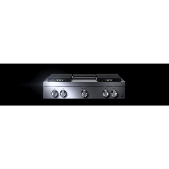 Jennair® 36" NOIR™ Gas Professional-Style Rangetop with Chrome-Infused Griddle JGCP536HM