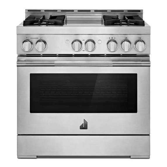 Jennair® 36" RISE™ Gas Professional-Style Range with Chrome-Infused Griddle JGRP536HL