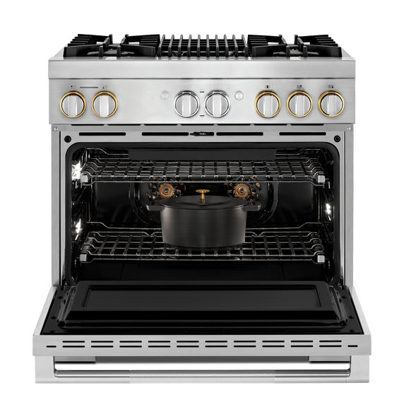 Jennair® RISE™ 36 Dual-Fuel Professional Range with Gas Grill JDRP636HL