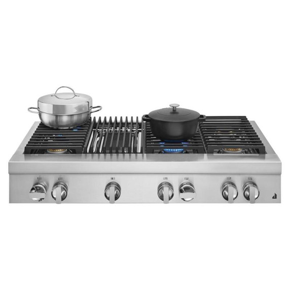 Jennair® 48" NOIR™ Gas Professional-Style Rangetop with Gas Grill JGCP648HM