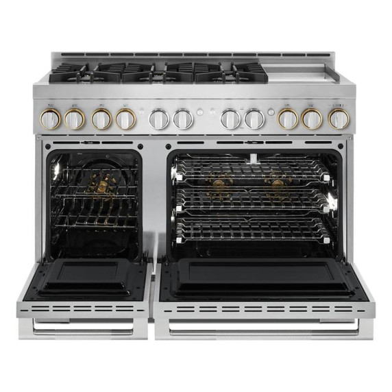 Jennair® 48" RISE™ Gas Professional-Style Range with Chrome-Infused Griddle JGRP548HL