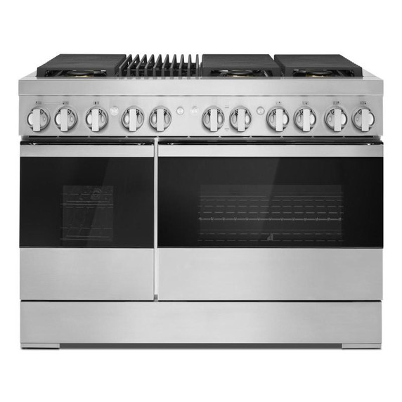 Jennair® NOIR™ 48" Dual-Fuel Professional Range with Gas Grill JDRP648HM