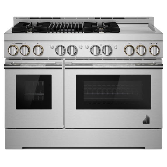 Jennair® RISE™ 48 Gas Professional-Style Range with Chrome-Infused Griddle and Grill JGRP748HL