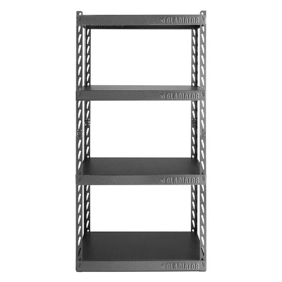 Gladiator® 30" (76.2 cm) Wide EZ Connect Rack with Four 15" (38.1 cm) Deep Shelves YGRC304RGG Gladiator® 30" (76.2 cm) Wide EZ Connect Rack with Four 15" (38.1 cm) Deep Shelves YGRC304RGG