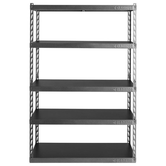 Gladiator® 48" (121.9 cm) Wide EZ Connect Rack with Five 24" (61 cm) Deep Shelves YGRK485XGG Gladiator® 48" (121.9 cm) Wide EZ Connect Rack with Five 24" (61 cm) Deep Shelves YGRK485XGG