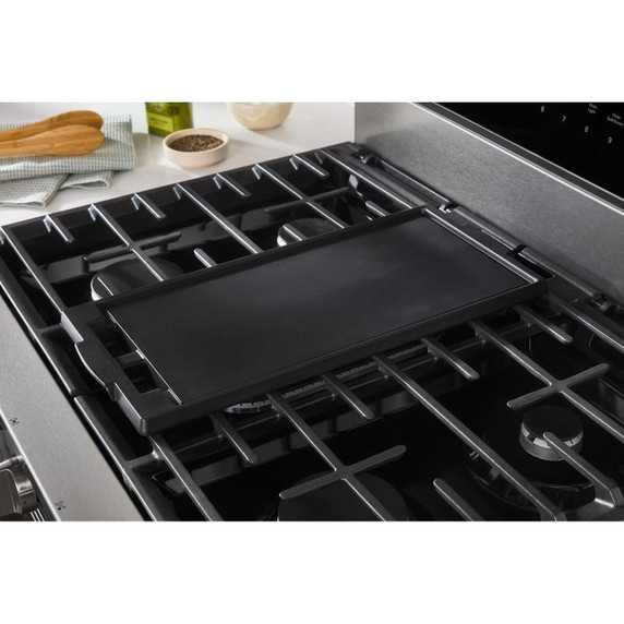 Whirlpool® 30-inch Smart Gas Range with Air Cooking Technology, Steam/Self Cleaning, Rapid Preheat 5.3 CuFt Capacity WFGS7530RZ