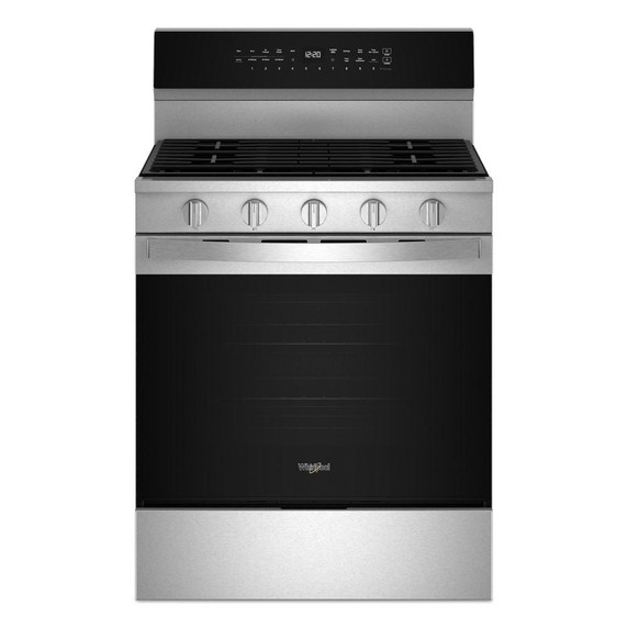 Whirlpool® 30-inch Smart Gas Range with Air Cooking Technology, Steam/Self Cleaning, Rapid Preheat 5.3 CuFt Capacity WFGS7530RZ