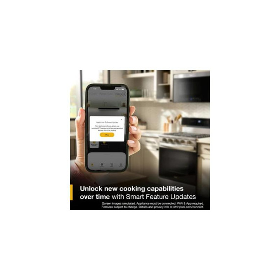 Whirlpool® 30-inch Smart Gas Range with True Convection, Steam/Self Cleaning, Rapid Preheat 5.3 CuFt Capacity WFGS7530RV