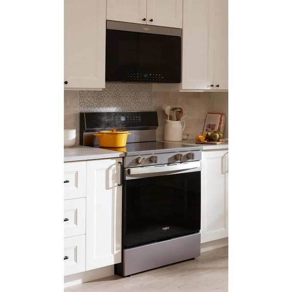 Whirlpool® 30-inch Smart Electric Range with Air Cooking Technology, WipeClean™ Coating, Steam/Self Cleaning, Rapid Preheat 5.3 CuFt Capacity YWFES7530RW